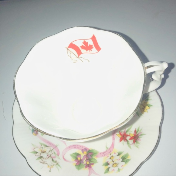 Royal Albert Canada Emblem Teacup - “ Our Emblems Dear” fluted teacup- - Picture 3 of 10